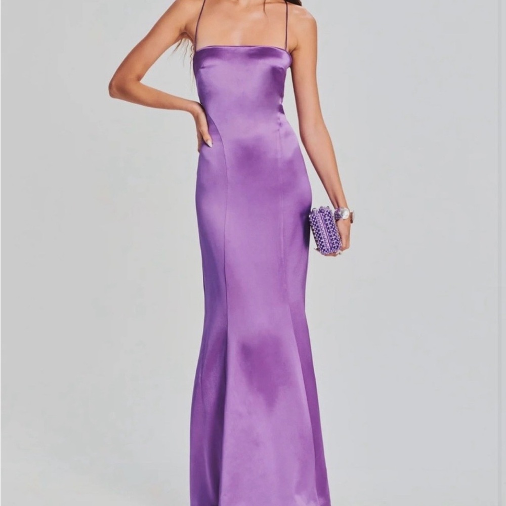 Retrofete NWT Lucinda Orchid Purple Satin Gown